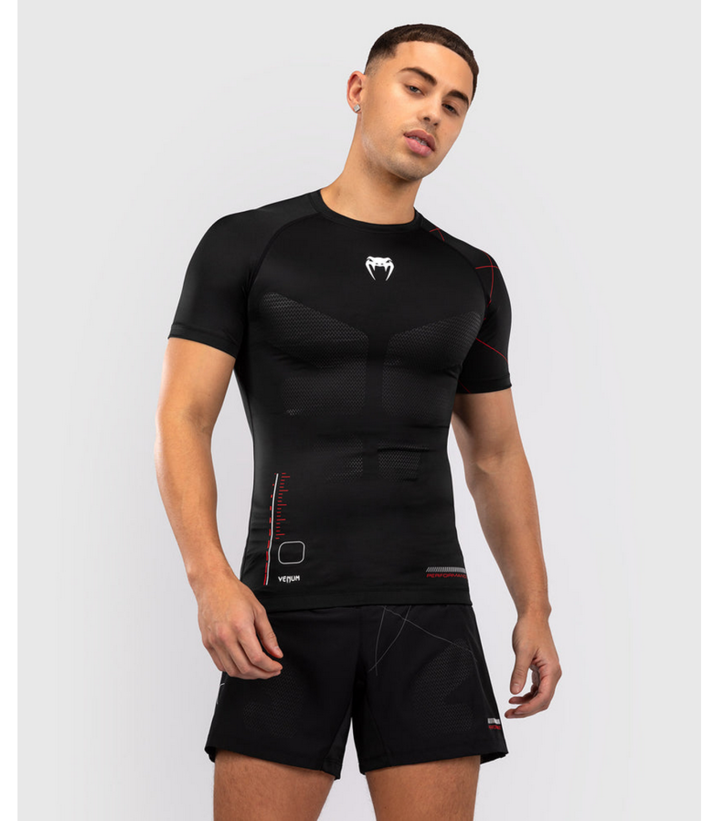 Рашгард - Venum Tactical XT Short Sleeve Rashguard - Black/Fire Red ​